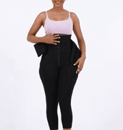 BOSSELI SHAPEWEAR 2 In 1 PU Coated Lining Single Waistband Neoprene Waist Trainer Leggings.