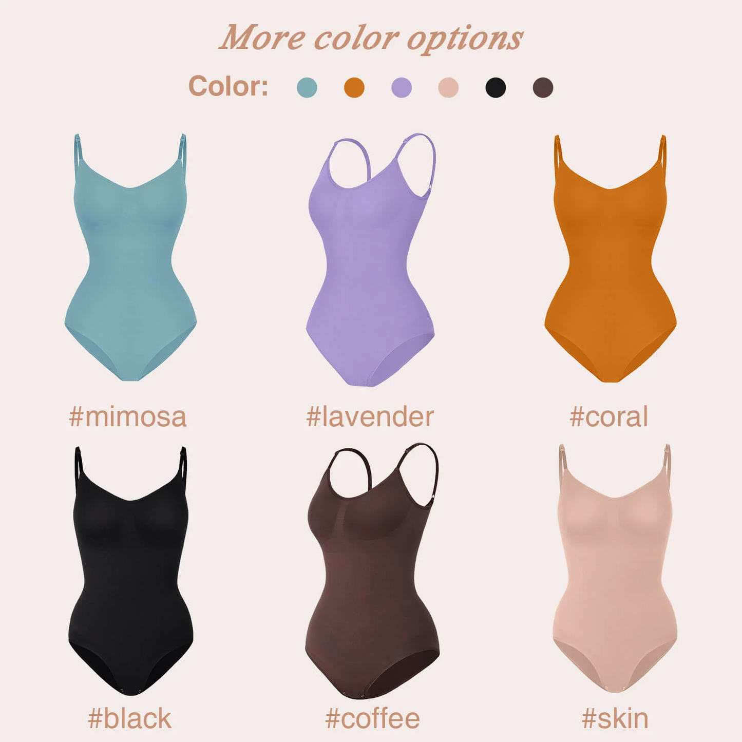 BOSSELI SHAPEWEAR Black, Brown and Skin Color Seamless One-Piece Shapewear Briefs