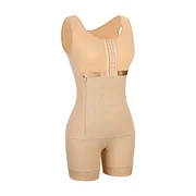 BOSSELI SHAPEWEWAR Deep Skin and Black Color Full Bodysuit Body Shaper Glue Zipper.