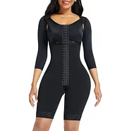 Bosseli Shapewear Lace Trim Hourglass Post-surgical Body Shaper With Sleeves Good Elastic.