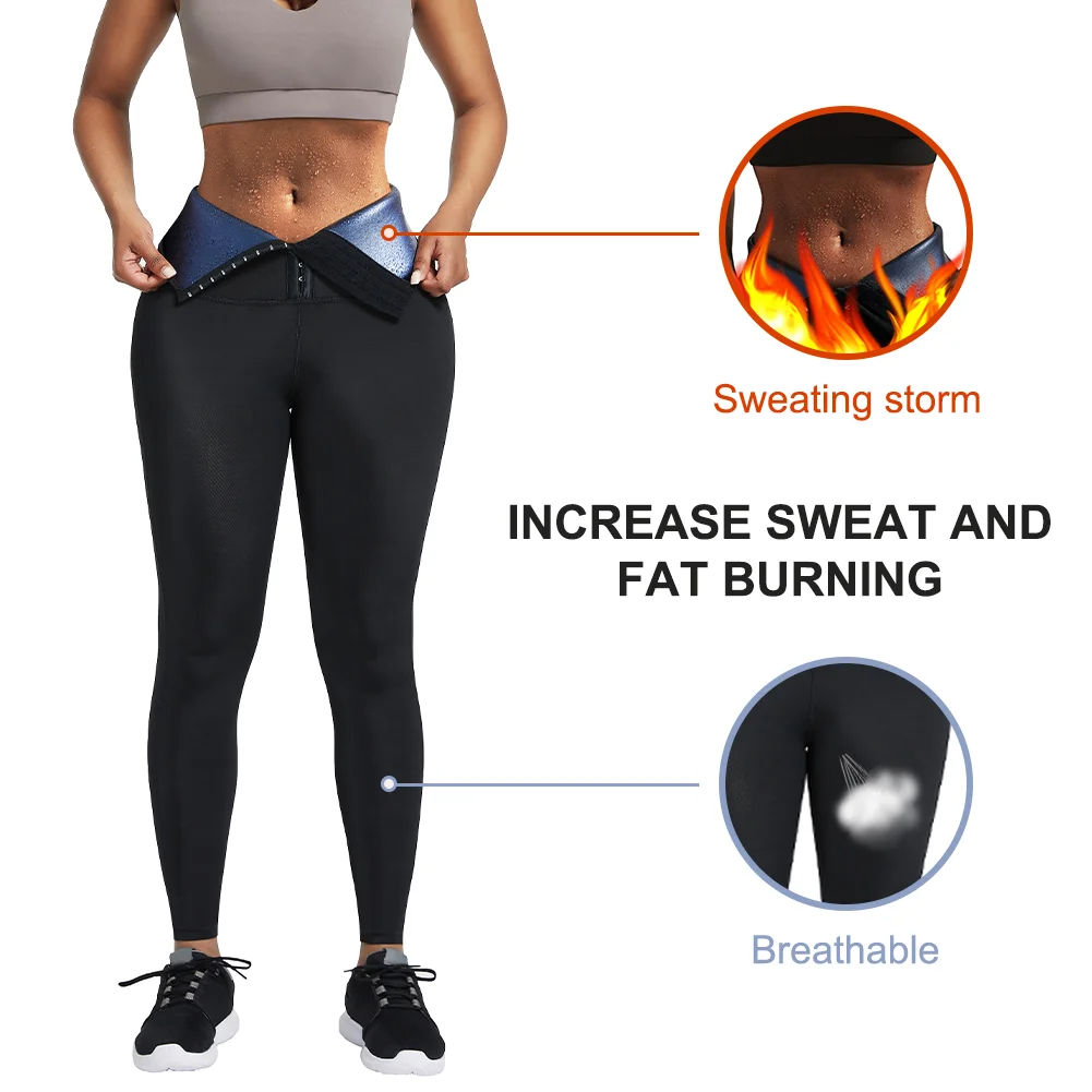 BOSSELI SHAPEWEAR High Waisted Leggings 2 Waistbands Tummy Control Shaper Sauna