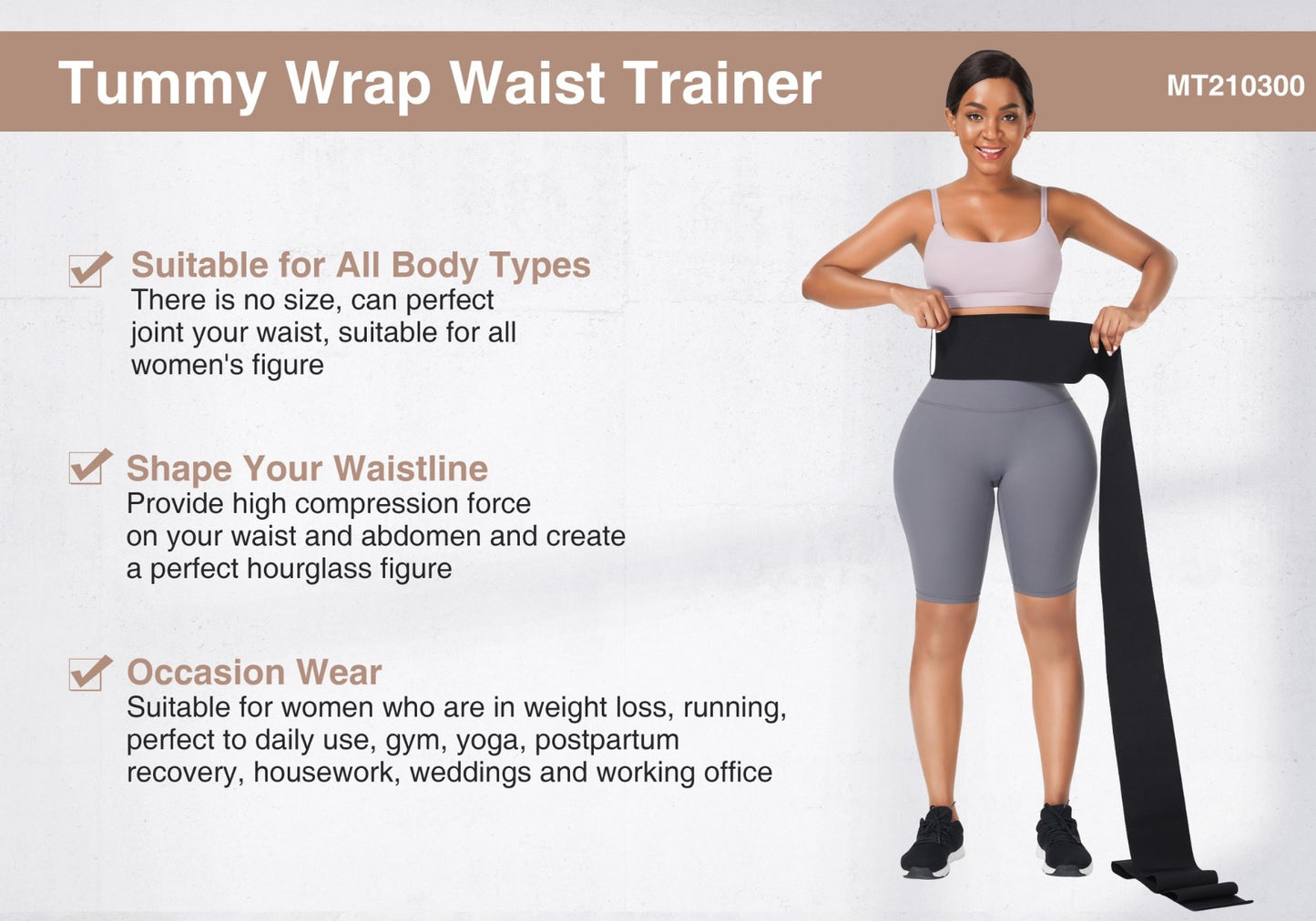 Tummy Wrap Waist Trainer 4Ft