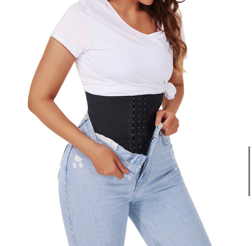 Three Pieces of Segmented Abdominal Binder Latex Tummy Wrap Waist Compression