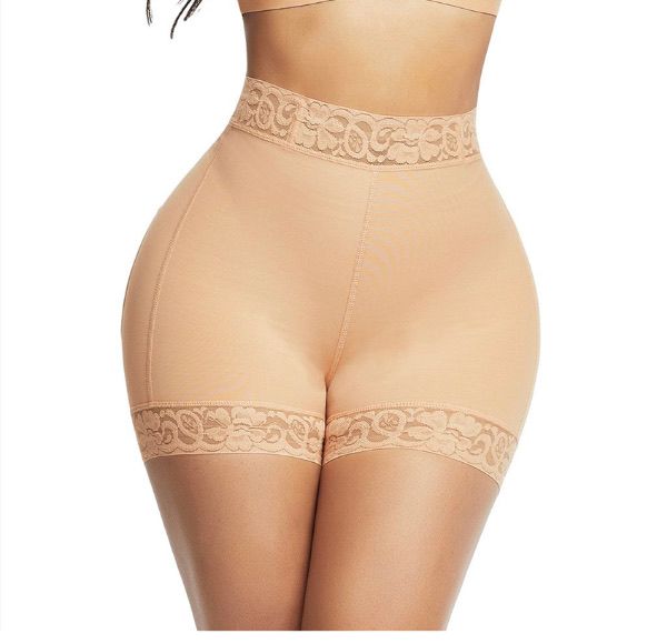 Lace Trim Stomach Control Middle Waist Shorts Shape Wear