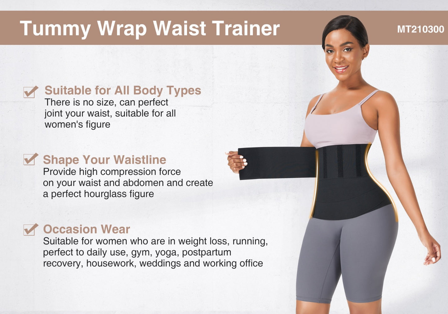 Tummy Wrap Waist Trainer 4Ft