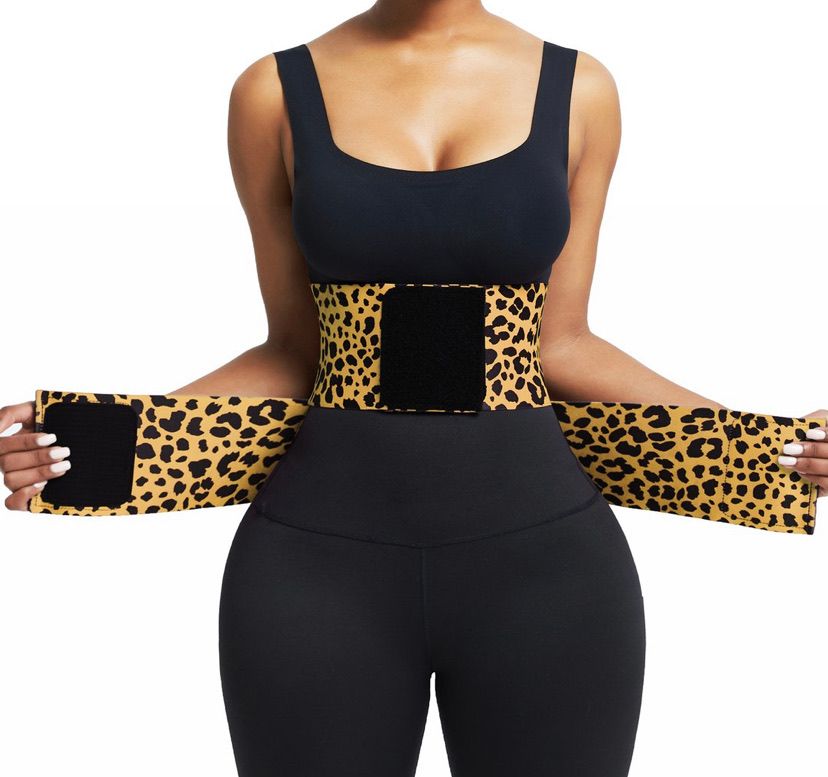 Leopard Print Neoprene Queen Size Tummy-Control Adjustable Waist Trainer Belt