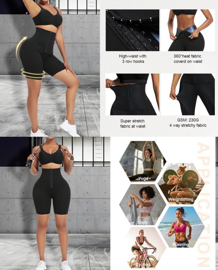 Neoprene High Waist Yoga Workout Fitness Shorts