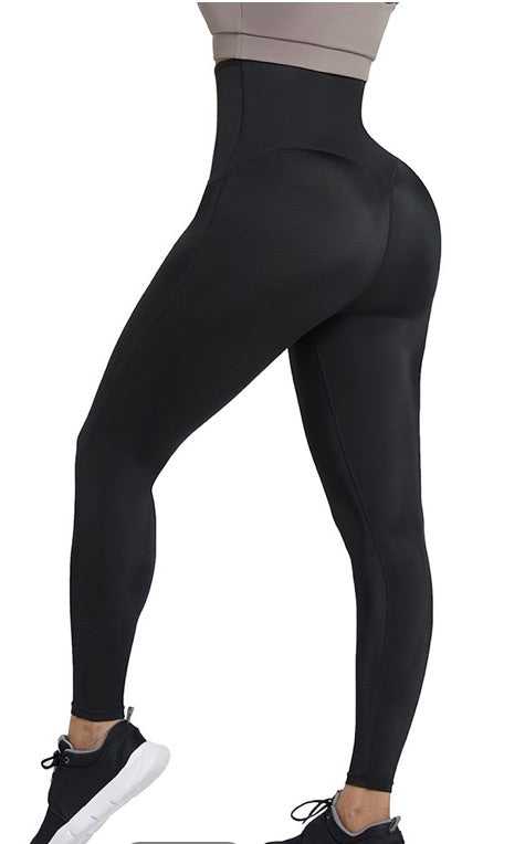BOSSELI SHAPEWEAR High Waisted Leggings 2 Waistbands Tummy Control Shaper Sauna