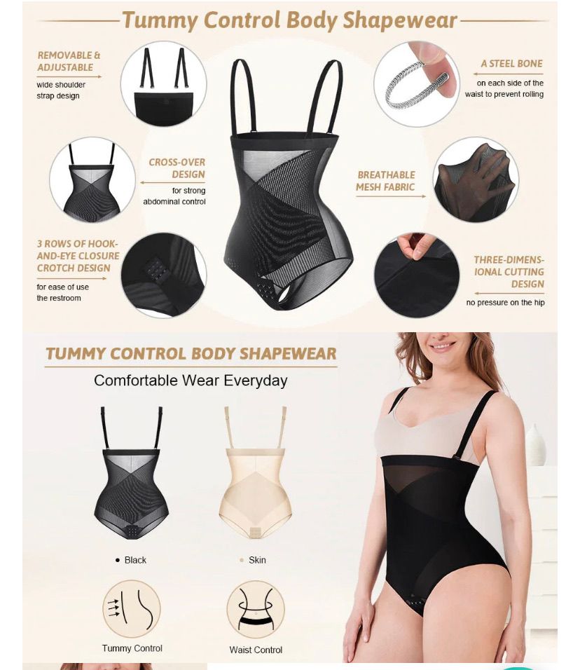 BOSSELI SHAPEWEAR Body Panties Abdominal Crossover Three-layer Design Abdominal Control