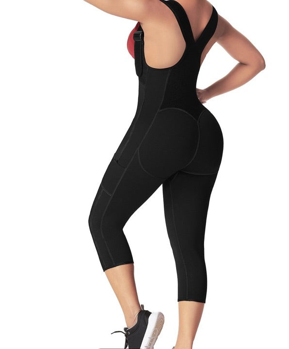 BOSSELI SHAPEWEAR Black Neoprene Adjustable Fitness Full Body Waist Trainer.