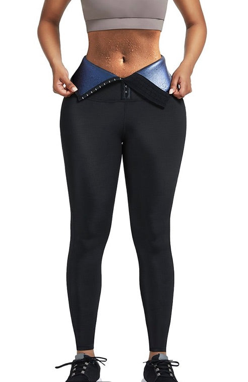 BOSSELI SHAPEWEAR High Waisted Leggings 2 Waistbands Tummy Control Shaper Sauna