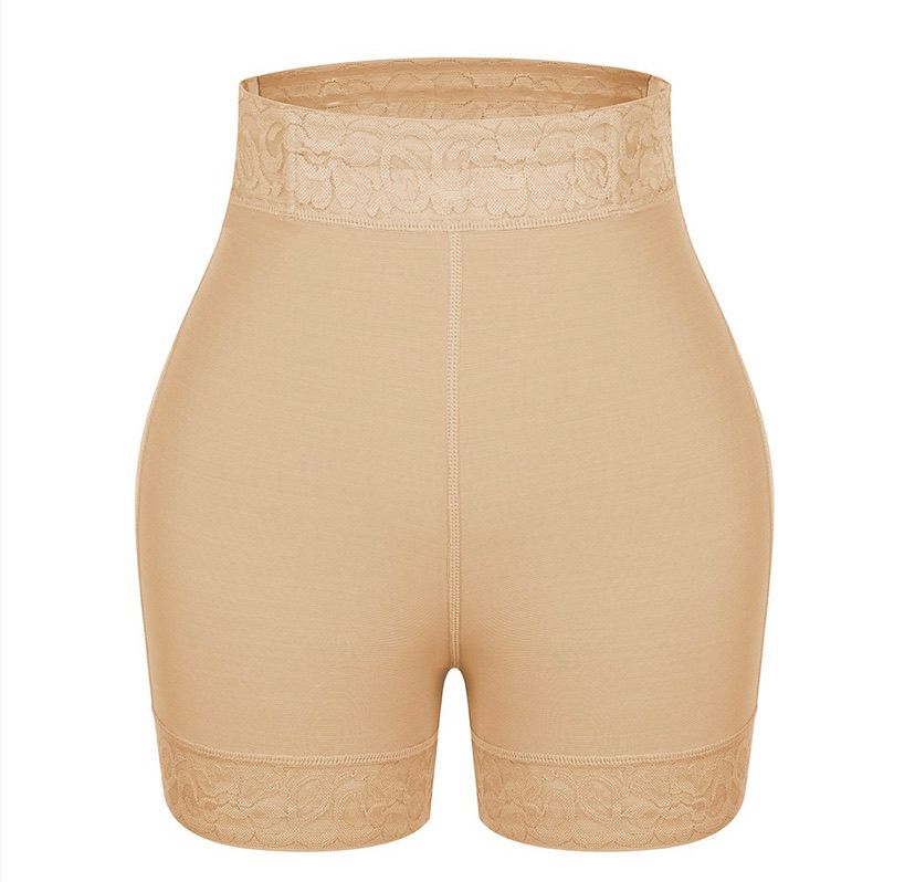 Lace Trim Stomach Control Middle Waist Shorts Shape Wear