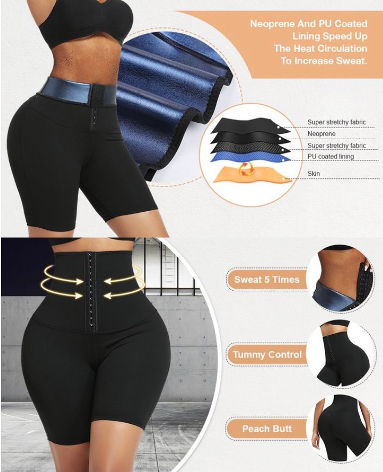 Neoprene High Waist Yoga Workout Fitness Shorts