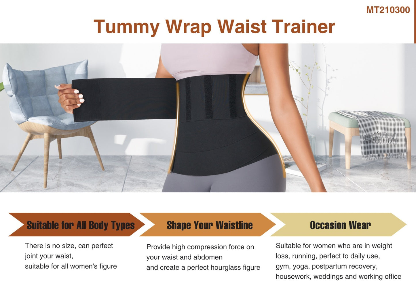 Tummy Wrap Waist Trainer 4Ft