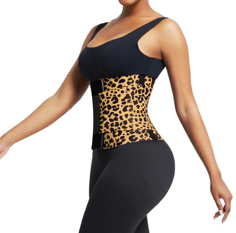 Leopard Print Neoprene Queen Size Tummy-Control Adjustable Waist Trainer Belt