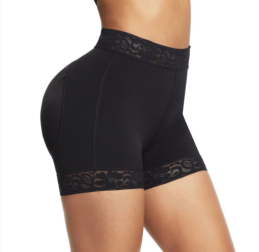 Lace Trim Stomach Control Middle Waist Shorts Shape Wear