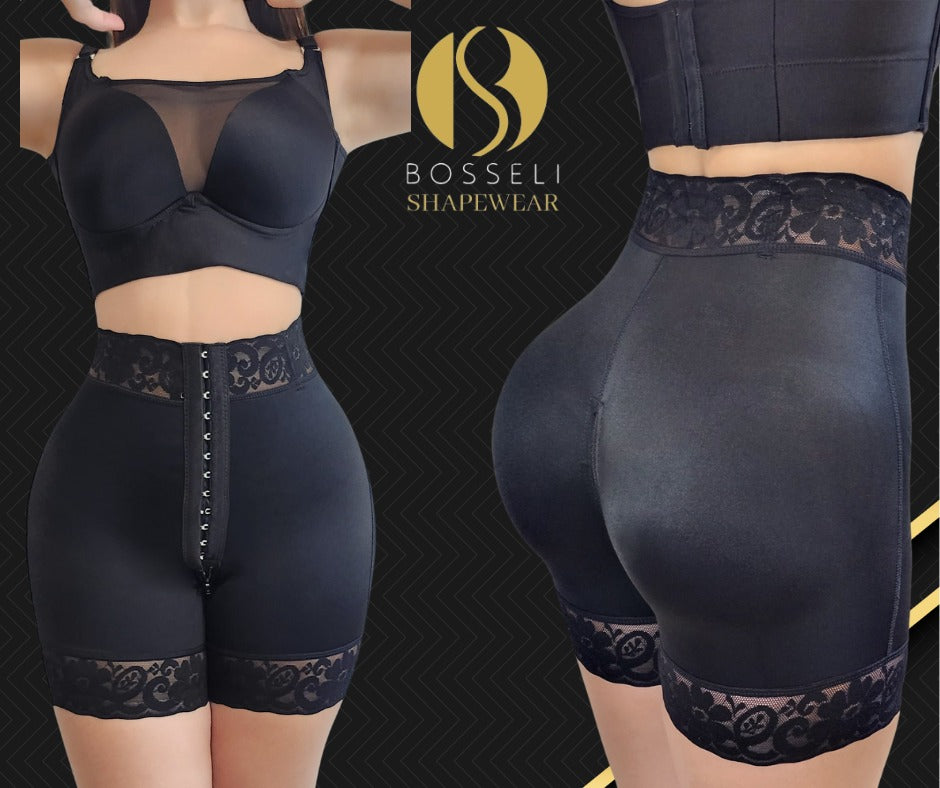 100% Colombiano Short cola prehormada  con gafete./ 100% Colombian Pre-shaped tail shorts with hook and eye closure