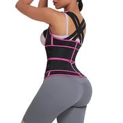 Pink 9 Bones Hooks Zipper Neoprene Waist Trainer Body Shaper Waist.