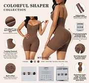 BOSSELI SHAPEWEAR Coffee Color Adjustable Sling Low Back Bodysuit Seamless knitting.