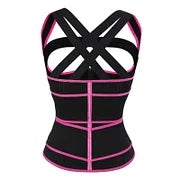 Pink 9 Bones Hooks Zipper Neoprene Waist Trainer Body Shaper Waist.