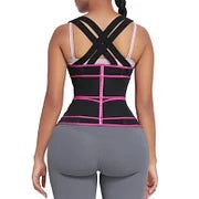 Pink 9 Bones Hooks Zipper Neoprene Waist Trainer Body Shaper Waist.