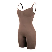 BOSSELI SHAPEWEAR Coffee Color Adjustable Sling Low Back Bodysuit Seamless knitting.