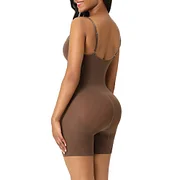 BOSSELI SHAPEWEAR Coffee Color Adjustable Sling Low Back Bodysuit Seamless knitting.