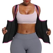 Pink 9 Bones Hooks Zipper Neoprene Waist Trainer Body Shaper Waist.