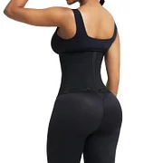 BOSSELI SHAPEWEAR Black Latex Waist Trainer 5 Plastic Bones Sticker Waist Trimmer Band.