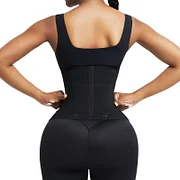 BOSSELI SHAPEWEAR Black Latex Waist Trainer 5 Plastic Bones Sticker Waist Trimmer Band.
