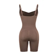 BOSSELI SHAPEWEAR Coffee Color Adjustable Sling Low Back Bodysuit Seamless knitting.