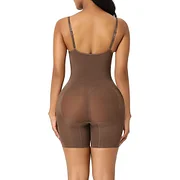 BOSSELI SHAPEWEAR Coffee Color Adjustable Sling Low Back Bodysuit Seamless knitting.