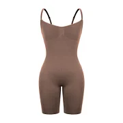 BOSSELI SHAPEWEAR Coffee Color Adjustable Sling Low Back Bodysuit Seamless knitting.