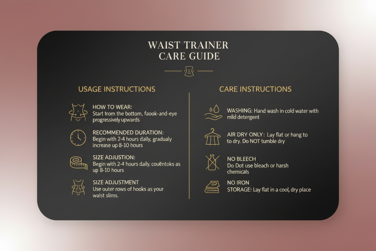 me gustaría generar la imagen con solo las características del uso y cuidado de esta faja cinturilla 