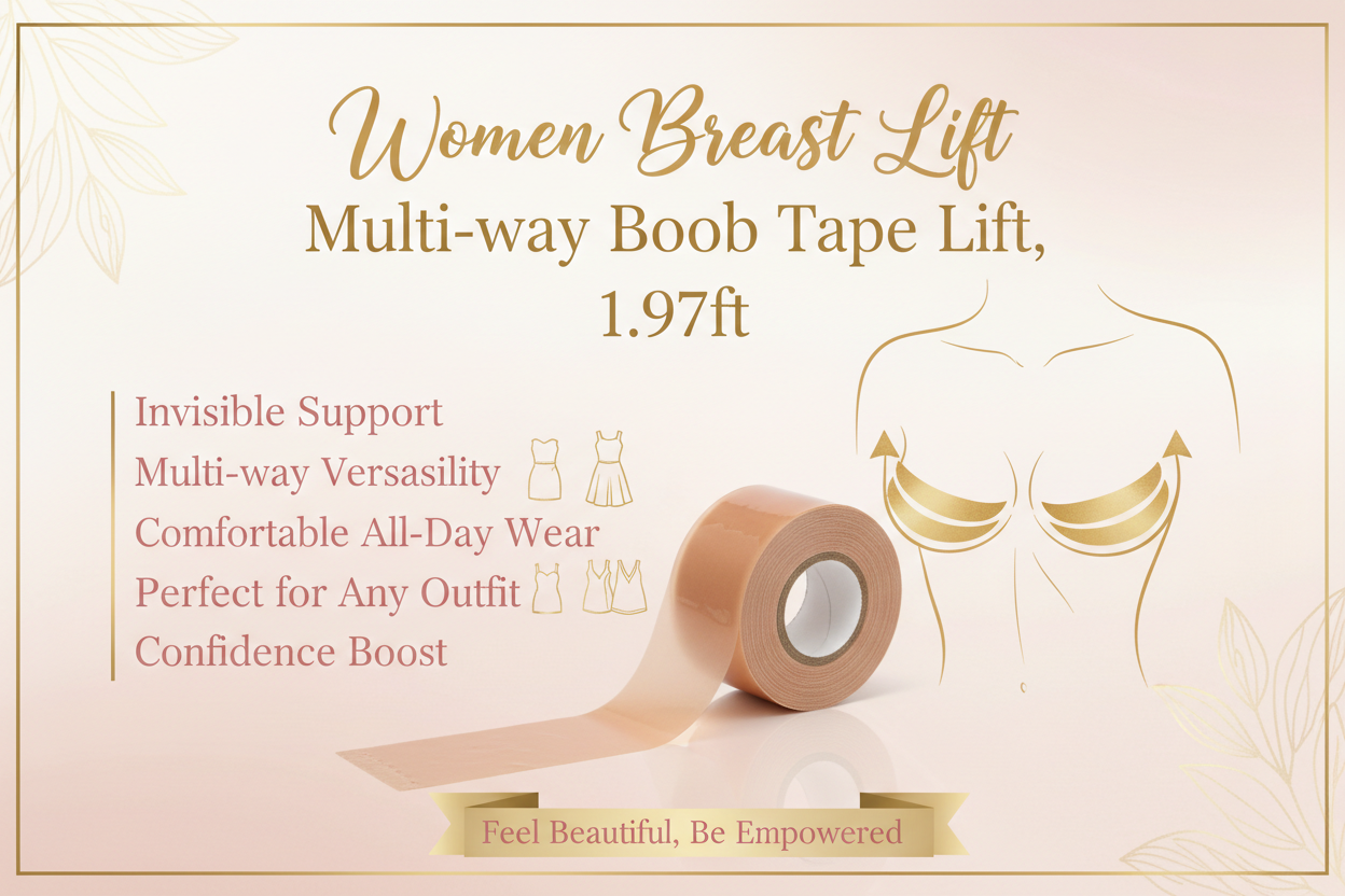 quiero general una imagen con los beneficios de uso este producto. con mi marca Women Breast Lift Multi-way Boob Tape Lift, 1.97ft.
