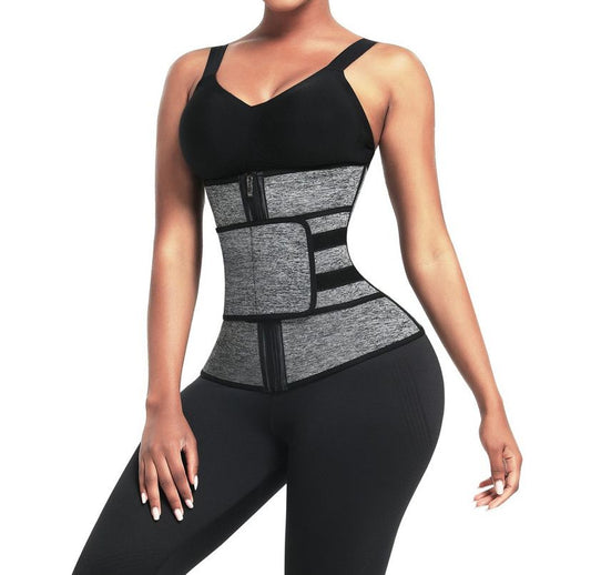 BOSSELI SHAPEWEAR Neoprene Waist Trainer 6 Steel Bones Single-Belt with Hooks Zipper