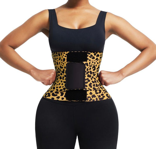 Leopard Print Neoprene Queen Size Tummy-Control Adjustable Waist Trainer Belt