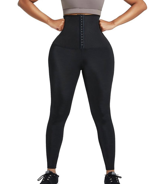 BOSSELI SHAPEWEAR High Waisted Leggings 2 Waistbands Tummy Control Shaper Sauna