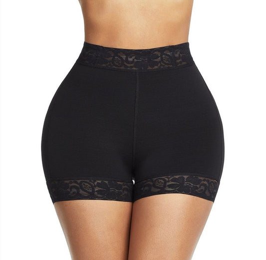 Lace Trim Stomach Control Middle Waist Shorts Shape Wear