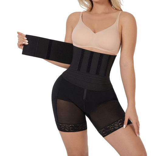 Shapewear Shorts with A Rubber String Waist Trainer