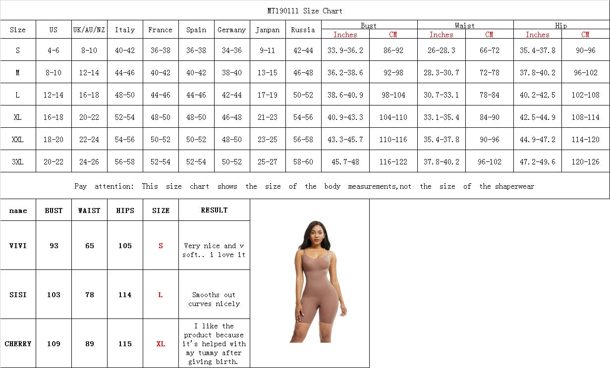 Seamless Full Body Shaper Solid Color